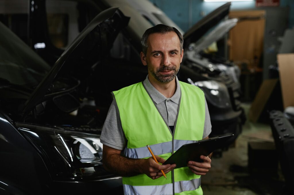 Inspector At Car Factory